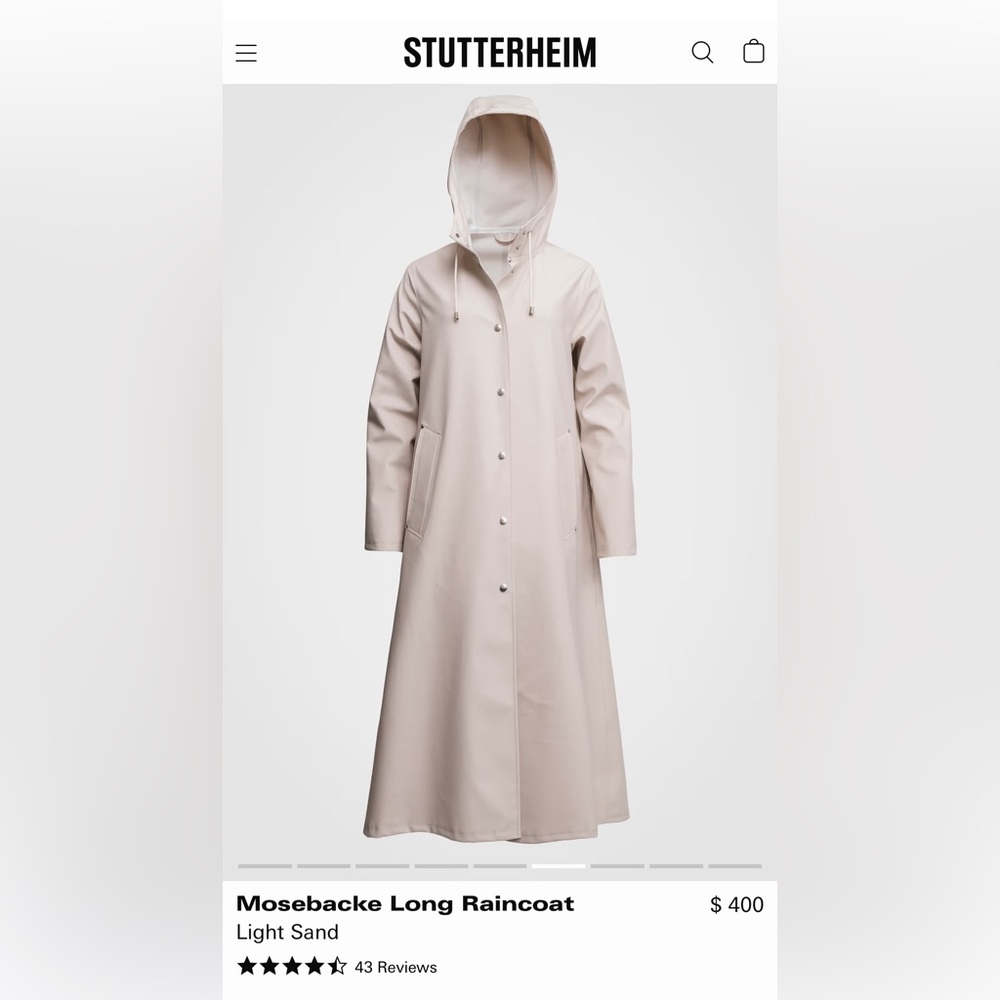 Stutterheim Moseback Long Raincoat (Light Sand)